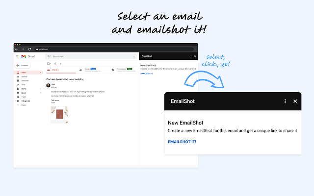 Select an email and emailshot it
