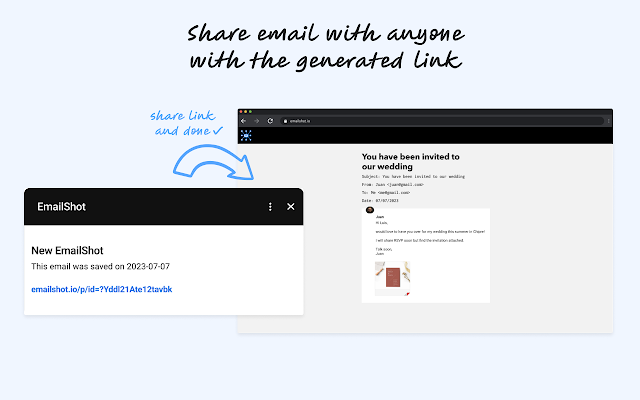 Share the email link with anyone